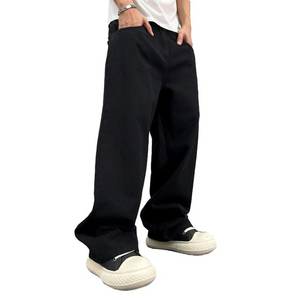 Custom Hommes Jeans Selvedge Raw Fabric Wide Straight Fit Algodón Raw Stacked Hombre Baggy Jeans Pantalones de mezclilla Hombres - Product Image 4