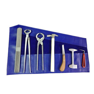 Kit de maréchal-ferrant professionnel réutilisable et durable en acier inoxydable à haute teneur en carbone avec étui à outils pour usage vétérinaire à cheval - Product Image 2