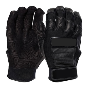 Nuevos Guantes de Bateo de Béisbol Cortos Personalizados Profesionales a Precio de Mayoreo, Hechos de Cuero Vacuno, Color Negro, Alta Calidad y Durabilidad - Product Image 1