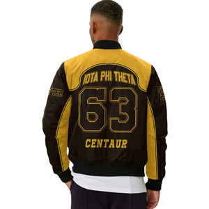 Veste universitaire en satin Iota Phi Theta 1963, fraternité grecque, bomber brodé, satin brillant, style universitaire, vêtement d'extérieur haut de gamme - Product Image 5