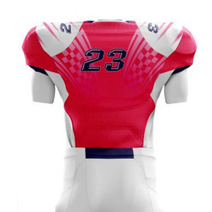 Uniformes de football américain unisexes sur mesure, grandes tailles, dernières arrivées, ensembles à manches courtes, ajustables, respirants, protection UV - Product Image 2