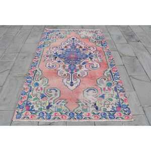 พรมวินเทจ, พรมตุรกีขนาด 4.4x7 ฟุต, พรมขนสัตว์สีชมพู - Product Image 1