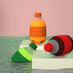 Hot Sale OEM ODM New Arrival BPA Free Food Grade Soda Bottle Baby Silicone Stacking <b>Toys</b> Wholesale <b>Educational</b> Gift Set - Product Image 6