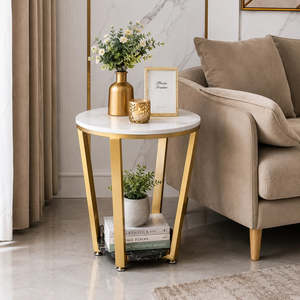 Table basse contemporaine dorée de qualité supérieure au design conique - Product Image 2