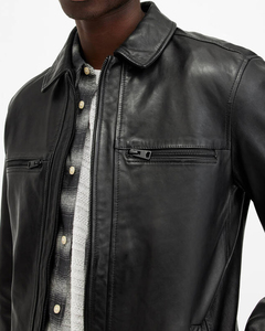 2024 Custom Manufacturer Made <b>Men</b> Sheep <b>Leather</b> <b>Jacket</b> New Fashion Style With Zipper <b>Men</b> <b>Leather</b> <b>Jacket</b> - Product Image 5