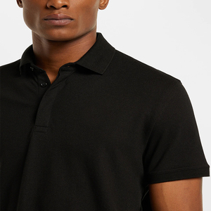 Polos surdimensionnés pour hommes en toile de coton spandex solide avec logo brodé sur mesure Séchage rapide Formel Original Golf - Product Image 3