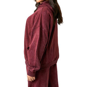 Ligero mejor venta en línea mujeres ácido lavado sudaderas Streetwear logotipo personalizado manga larga Sudadera con capucha para las mujeres - Product Image 5