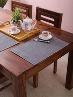 Set de table et chemin de table en coton tissé 100 % coton, motif carré uni, luxe moderne, séchage rapide, pour la maison, les hôtels et les mariages