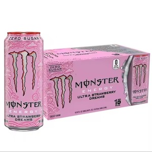 Para Ultra Strawberry Dreams Carbonate Mezcla Bebida energética sin azúcar 16 onzas (paquete de 15) Hecho en Alemania - Product Image 5