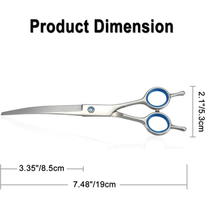 Tijeras de aseo para mascotas de acero inoxidable de la mejor calidad profesional Tijeras de recorte curvas de 6,5 pulgadas Plata - Product Image 2