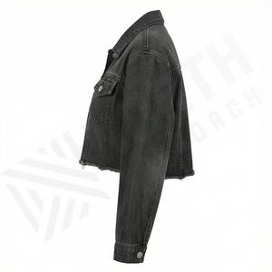 Veste en jean décontractée personnalisée pour hommes, grandes tailles, 100% coton, option logo sur le devant, respirante, veste d'hiver - Product Image 3