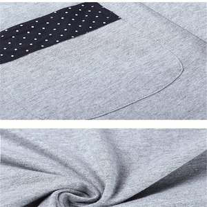 Peignoir pour homme de haute qualité, respirant, en coton et polyester, bleu et gris, vêtements de maison avec logo sur le devant, peignoir pour homme - Product Image 3