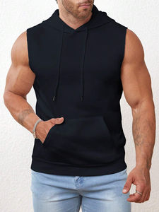 Entraînement musculation coupe sans manches Gym hommes coton polaire séchage rapide respirant été à capuche surdimensionné - Product Image 5
