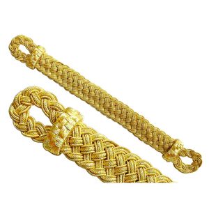 Cordon torsadé argenté avec double nœud différent, fournisseur en gros de cordons uniformes, cordon torsadé en or, cordon torsadé gris - Product Image 5