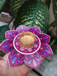 DIY ทองเหลืองรูปดอกบัวหลากสีโคมไฟน้ำมันแฮนด์เมดสุดหรูสำหรับตกแต่งบ้านที่วางเทียน - Product Image 4