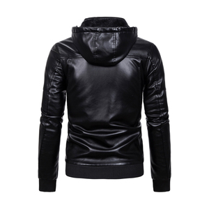 แจ็กเก็ตหนัง PU ของผู้ชายผ้ากำมะหยี่บุผ้ากำมะหยี่สไตล์ซีดสำหรับฤดูใบไม้ร่วงและฤดูหนาว - Product Image 4