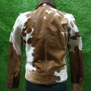 Nueva Chaqueta de Cuero con Pelo, Chaqueta de Cuero Vacuno Hecha a Mano de Primera Calidad, Piel de Vaca Transpirable, Pelo Natural, Estampado de Vaca, Chaqueta de Invierno - Product Image 2