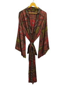 Longueur de cheville Robe en soie Robe multicolore Robe de nuit Robe indienne Vintage soie recyclée Sari Kimono, - Product Image 2
