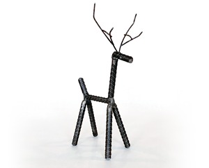 Cerf abstrait décoratif fabriqué à partir de barres d'armature de construction | Une sculpture en métal unique et nerveuse pour une touche de charme industriel - Product Image 5