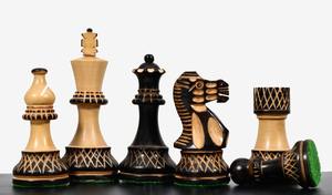 Juego de Ajedrez de Lujo con Piezas de Madera de Boj Quemada Talladas a Mano en Caja de Madera Quemada de 3.8 a un Precio Accesible - Product Image 2