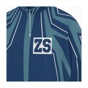 Ensemble coupe-vent en nylon de qualité supérieure 220GSM Panneau contrasté bleu bicolore avec impression par transfert de chaleur avec logo personnalisé grande taille - Product Image 6