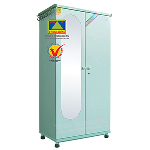 Trung Hung 2-Door Metal Cabinet Lockable Freestanding and <b>Foldable</b> for Bedroom Furniture in Home or Apartment Use - Product Image 1