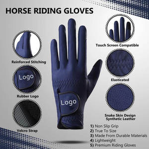 100% haute qualité sur mesure imprimé en cuir véritable gants d'équitation respirant nouveauté Sports équestres - Product Image 2