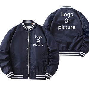 Chaqueta ligera de Chicago Cierre de cremallera de secado rápido Precio competitivo Tela de lona Diseño bordado Stand Collar Logo Front - Product Image 1