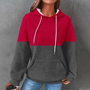 Sweat-shirt à capuche oversize pour femme en coton avec broderie de logo personnalisé, léger, décontracté - Product Image 4