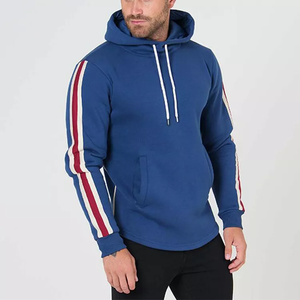 New Look Oversize Men's Pullover Hoodie Logotipo bordado personalizado Tela polar Algodón Mezclado Side Stripe Design - Product Image 1