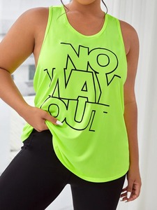 Camiseta sin mangas de algodón 100% verde neón sólido para mujer, ropa deportiva para Fitness, camisetas directas del fabricante - Product Image 6