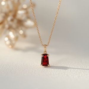 10K สร้อยคอจี้โกเมนสีทองและสีแดง | เครื่องประดับที่ดีผู้ผลิตประเทศไทย | เครื่องประดับที่สง่างามสำหรับผู้หญิง - Product Image 5