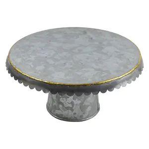Support à gâteau en métal galvanisé de forme ronde, support à Dessert fait à la main, idéal pour la décoration de Table de fête d'anniversaire et de mariage
