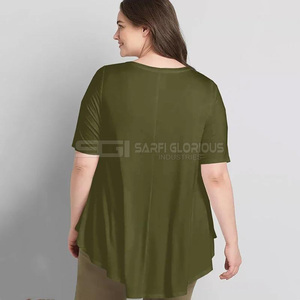 Camiseta de algodón transpirable para mujer, cuello redondo, manga corta, cómoda, informal, holgada, de verano, moderna, sencilla, lisa. - Product Image 4
