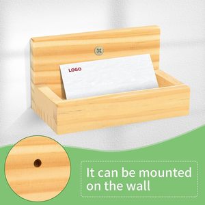 2 Pieces <b>Business</b> <b>Card</b> <b>Holder</b> Wall Mount Wood Hanging <b>Business</b> <b>Card</b> <b>Holder</b> <b>Business</b> <b>Card</b> Wall Display for Office School Home - Product Image 4