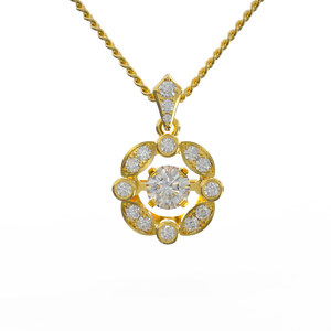 จี้สร้อยคอทองคำ 10K สไตล์หรูหรา ดีไซน์แฟชั่น ประดับด้วยเพชร CZ สำหรับผู้หญิง ผลิตในเวียดนาม-DS01005 - Product Image 3