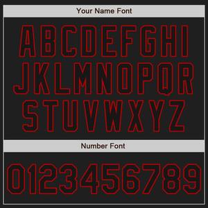 Benutzer definierte Weiß-Schwarz Rot Authentic Split Fashion Baseball Jersey - Product Image 4