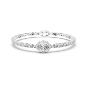 2.31 CT Lab Diamond Tennis <b>Bangle</b> <b>Bracelet</b> Round Brilliant Cut 10KT, 14KT, 18KT Gold & 925 Silver Rose, Yellow, White - Product Image 2