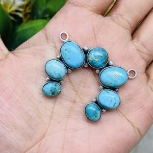 Anillo de turquesa cruda, anillo de plata 925, anillo bohemio de tres piedras, anillo de piedra grande, anillo de turquesa, anillo de diseñador, regalo para ella - Product Image 4