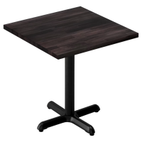 Table de restaurant carrée industrielle moderne avec plateau en bois massif et base en métal noir pour café, bar, mobilier commercial