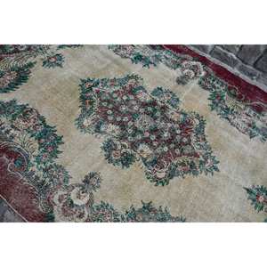 Clásico rojo Beige 6,6X9,4 pies Kilim alfombra de poliéster hecha a mano área grande rectángulo pasillo diseño abstracto 10mm alfombras turcas habitación - Product Image 5