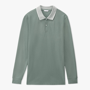 Vêtements de sport de plein air respirants et écologiques de haute qualité en coton avec logo personnalisé pour hommes, manches courtes, coupe régulière, col montant - Product Image 1