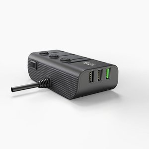 ที่ชาร์จในรถยนต์ 3 พอร์ต USB พร้อมช่องจุดบุหรี่ ฮับจ่ายไฟ 12V 24V อะแดปเตอร์หลายช่องสำหรับใช้ในรถยนต์ทั่วไป - Product Image 2