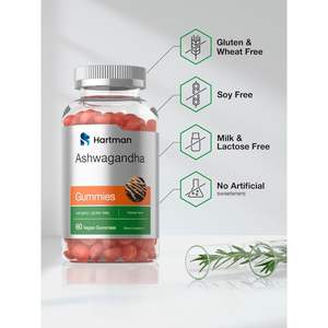 Gomitas de Ashwagandha Premium para aliviar el estrés, energía, apoyo al estado de ánimo, equilibrio de cortisol y bienestar general - Product Image 4