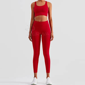 Ropa de entrenamiento informal para mujer, ropa deportiva para gimnasio, nuevo estilo, conjunto de Yoga de gran tamaño con cierre de cintura elástica, patrón sólido transpirable - Product Image 3