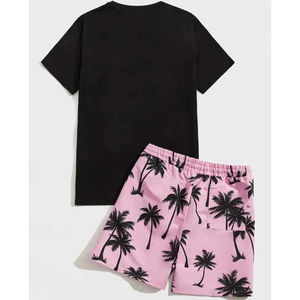 Conjunto de dos piezas personalizado para hombre, camisa de manga corta y pantalones cortos para correr, conjuntos cortos para la moda de los hombres, camisetas y pantalones cortos - Product Image 4