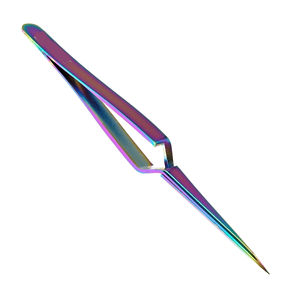 Pince à épiler à sourcils inclinée professionnelle en acier inoxydable Instrument de beauté personnalisé avec pointes pointues pour cils - Product Image 1