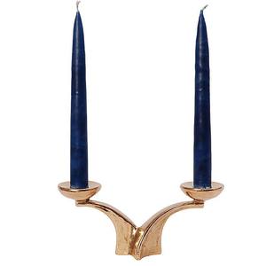 เชิงเทียนโลหะแขนคู่สีโรสโกลด์อุปกรณ์ตกแต่งบ้านอเนกประสงค์งานแฮนด์เมด - Product Image 1