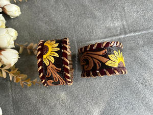 Nueva llegada Venta caliente occidental elegante hecho a mano pintado cuero mecanizado mano brazalete pulseras Unisex uso diario accesorio de moda - Product Image 2