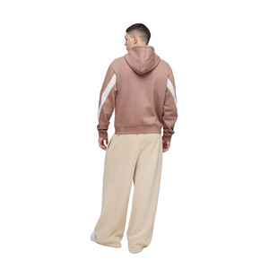 เสื้อฮู้ดดี้ผู้ชายแบบยูนิเซ็กซ์ ผ้าฝ้าย 100% ทรงโอเวอร์ไซส์ ดีไซน์เรียบง่าย พร้อมโลโก้ปัก 3 มิติ ล้างสีแบบสโตนวอช ด้านหน้า - Product Image 3